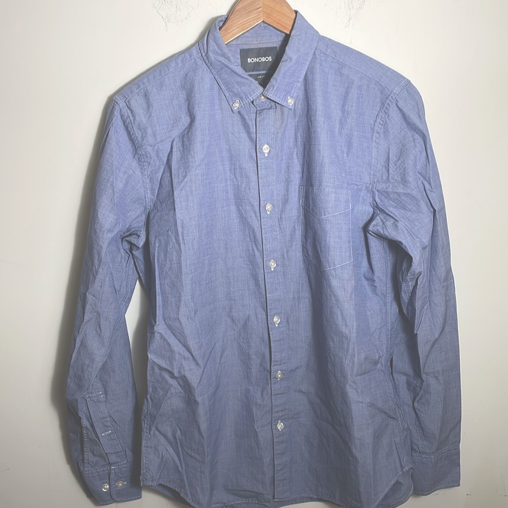 Bonobos Blue Button-Down Shirt Slim-Fit Size M